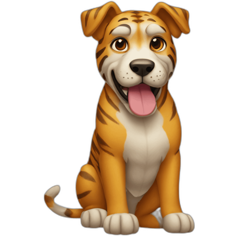 Perro en isla del tigre emoji