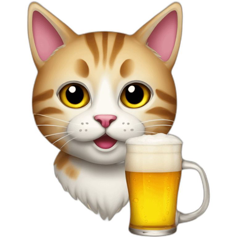 Cat-drink-beer emoji