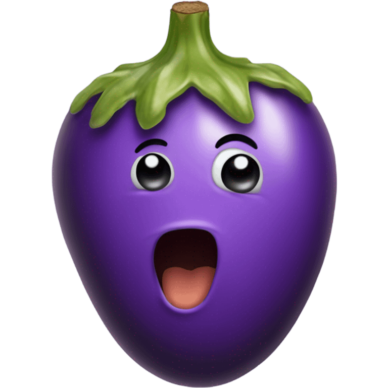 Eggplant with glue emoji