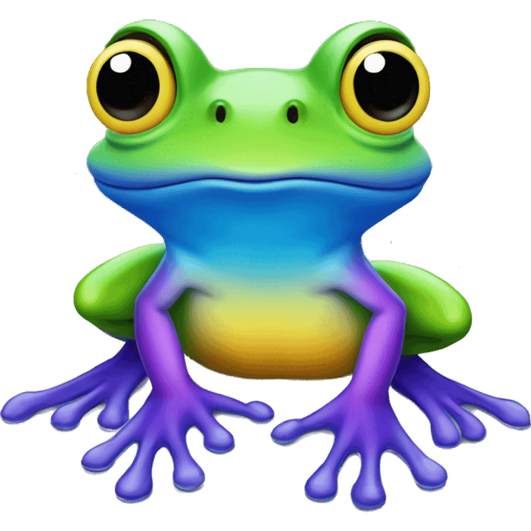 Une grenouille au couleurs de larc en ciel emoji