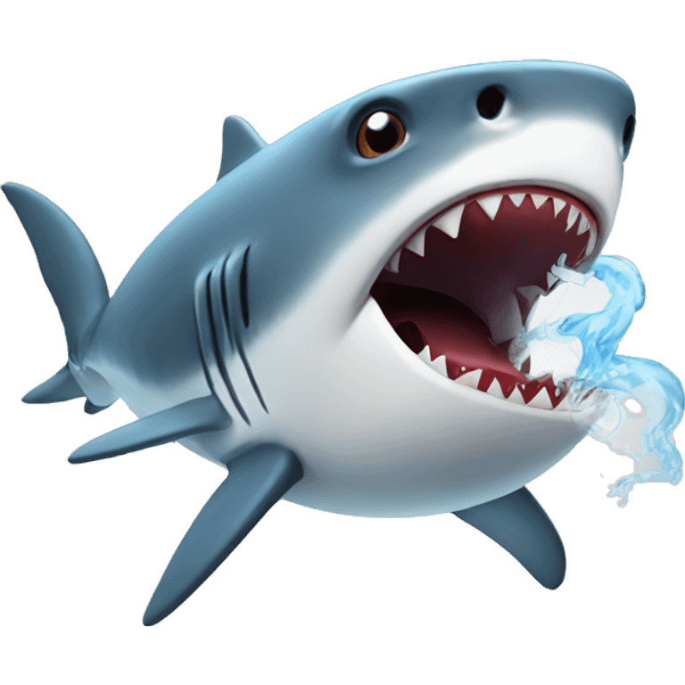 Shark vaping emoji