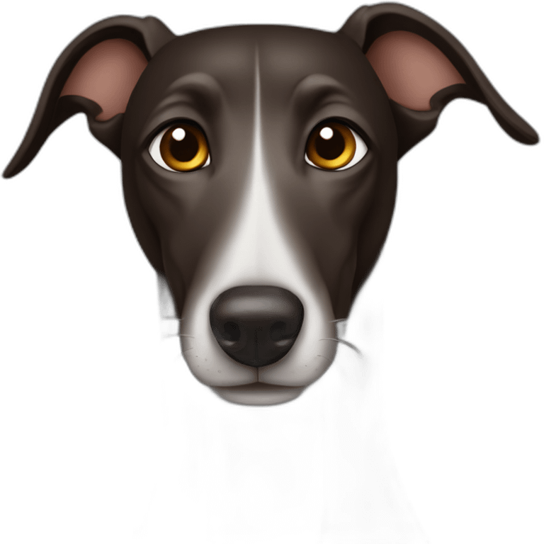 Dark brown greyhound with pointy ears emoji