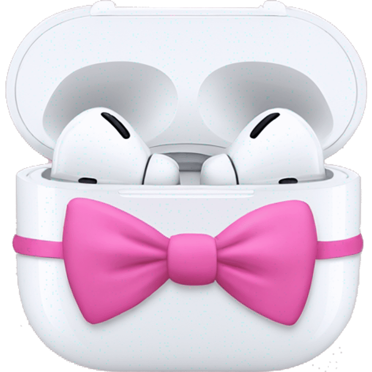 Airpod pro with pink bows emoji