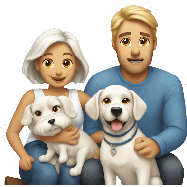 mom dad and dog love white  emoji