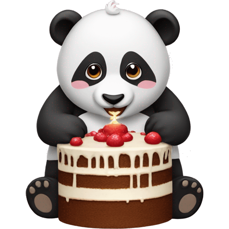 PANDA WITH CAKE emoji