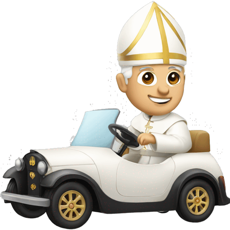 pope driving car emoji