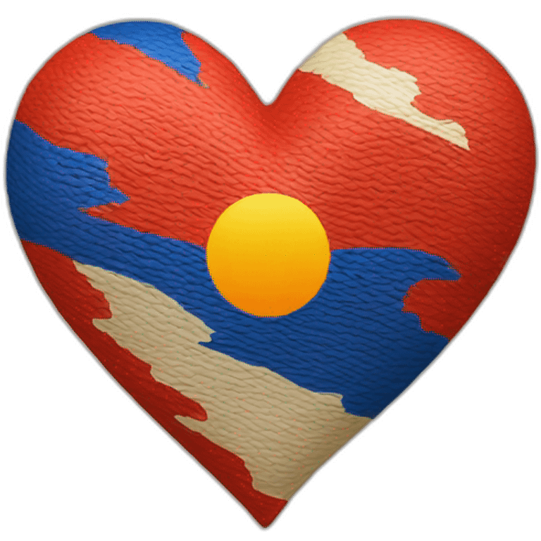 corazon con colores de la bandera de armenia ordenados emoji