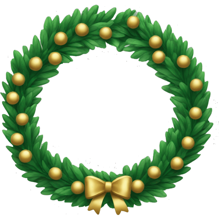 Green wreath with gold ornaments  emoji