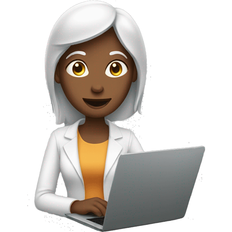 women with latop emoji