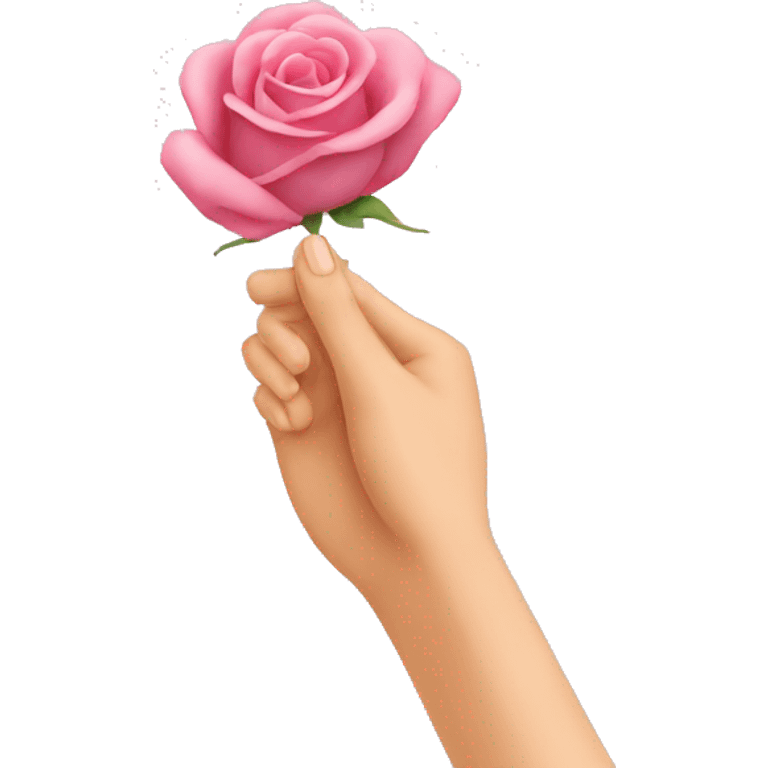 Una mano entregando una rosa emoji