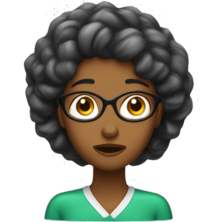 stressed black teacher (woman) slime in her hair emoji