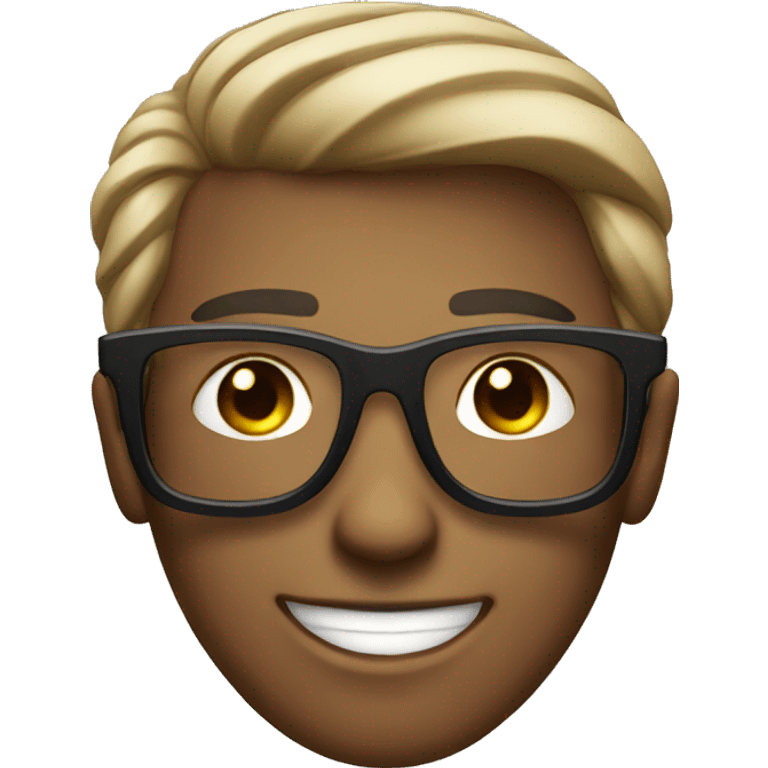 Cool guy smiling with black glasse  emoji