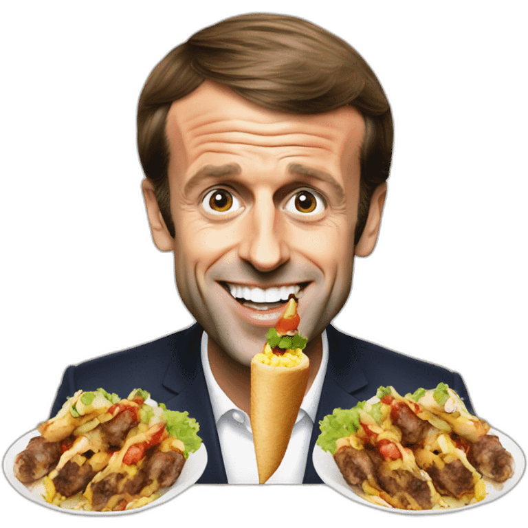 emmanuel macron eat kebab emoji