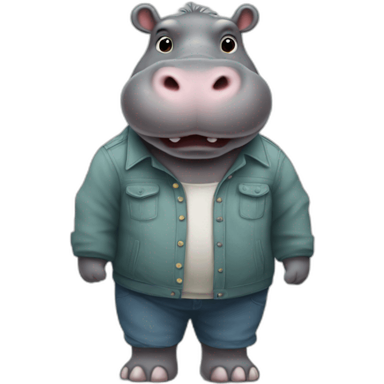 realistic hippo full body emoji