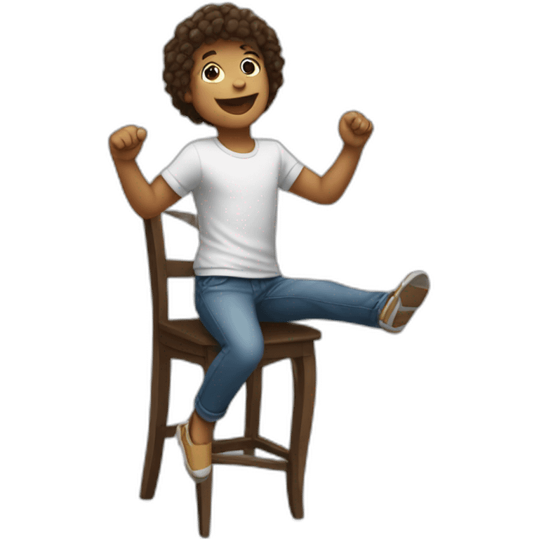 Youngster dancing on a chair emoji