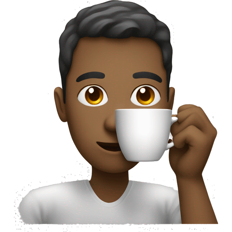 a person drinking coffee whilst coding emoji