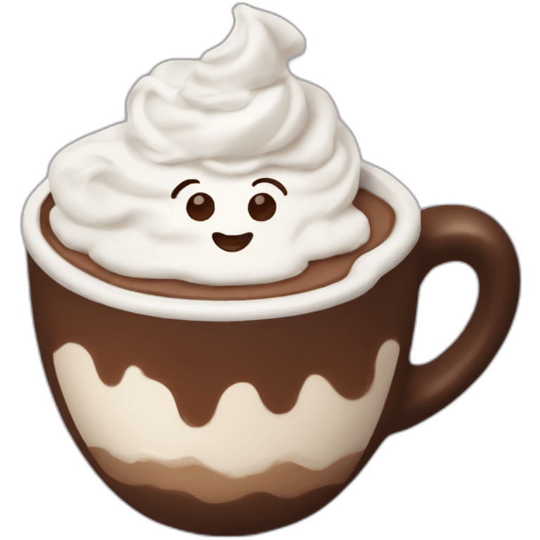 Hot cocoa with whipped cream emoji