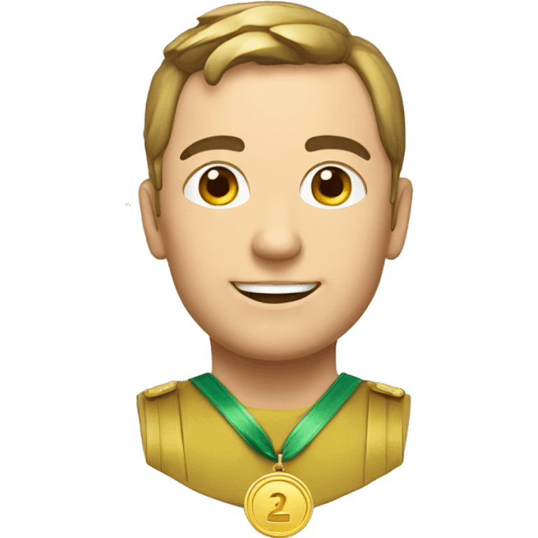 Homme avec médaille de deuxième  emoji