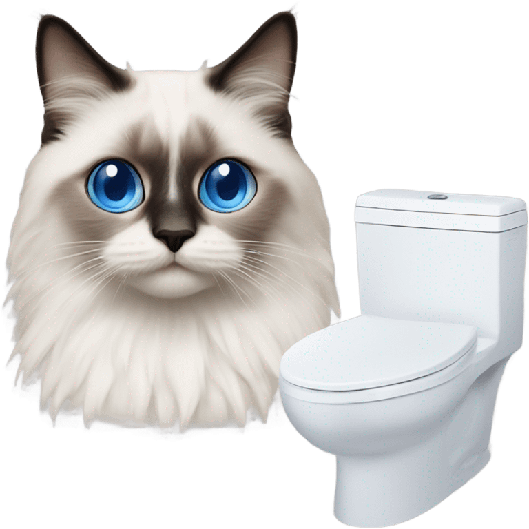 skibidi toilet with a ragdoll cat with blue eyes emoji