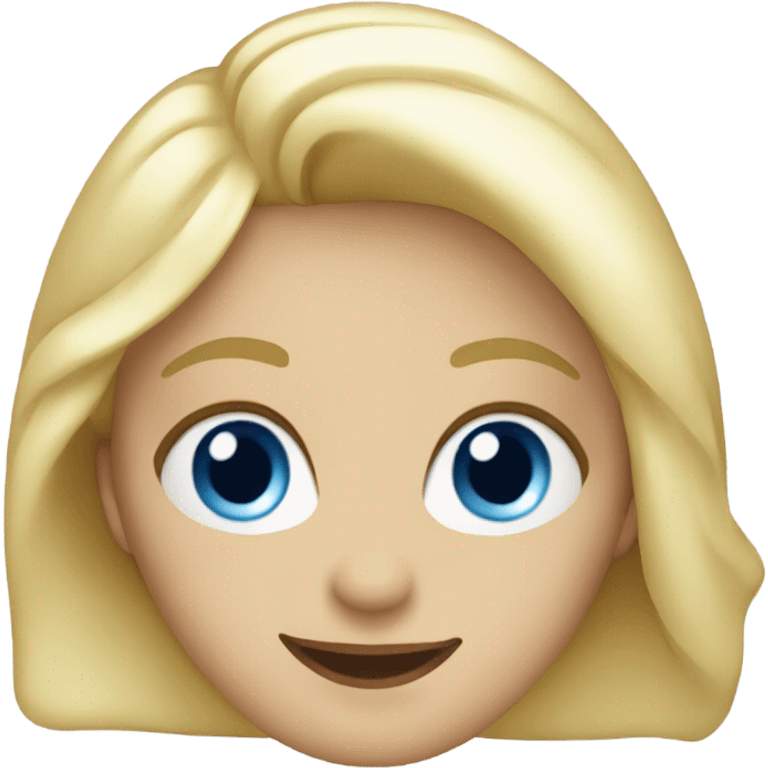 Waving blue eyed blonde lady emoji