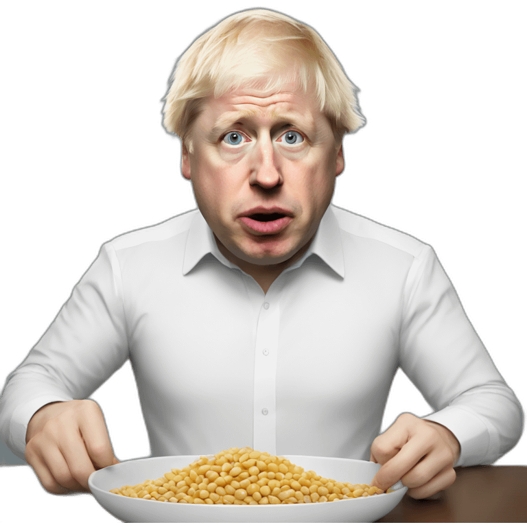 Boris Johnson eating beans emoji