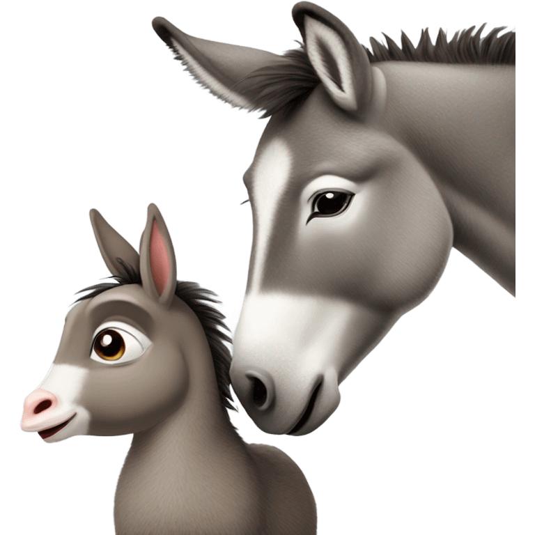 Donkey and sparrow hugging  emoji