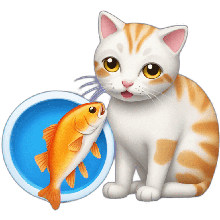 cat eating fish emoji