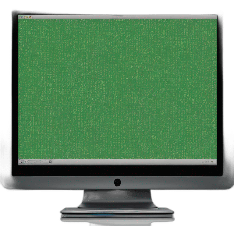 Un écran d'ordinateur avec des lettres vertes qui tombent sur fond noir emoji