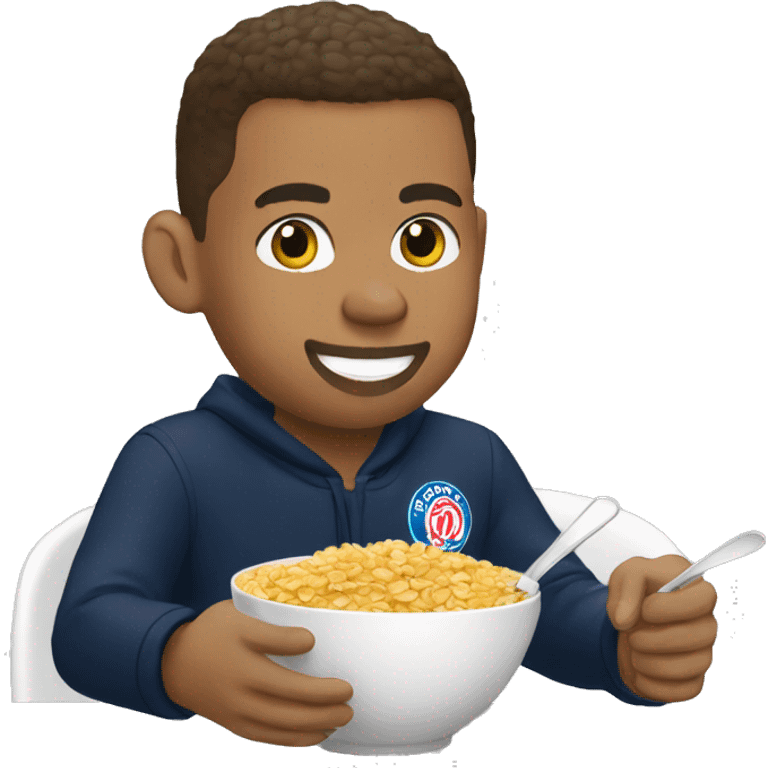 Mbappé eating cereals emoji