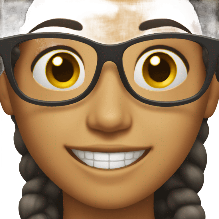 smiling girl with glasses emoji