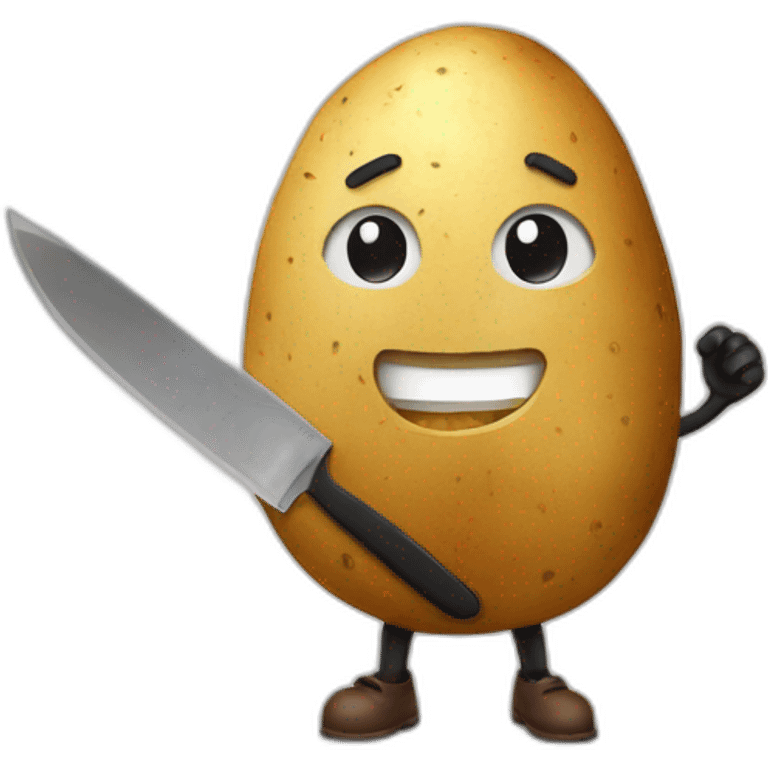 Potato and a knife in hand emoji