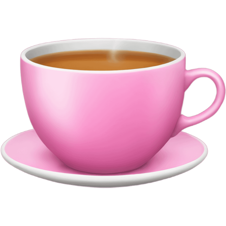 Steaming cup of tea in pink mug emoji