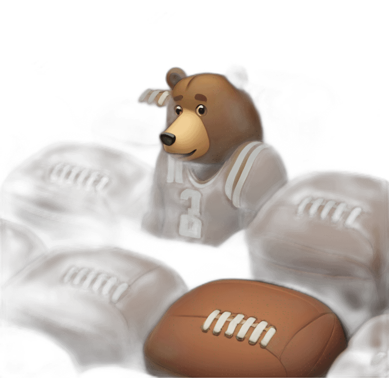 Bear watching football game emoji