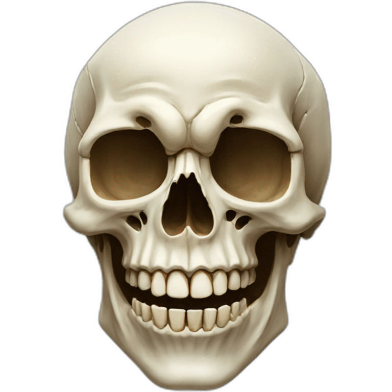 smiling skull hyperrealistic emoji