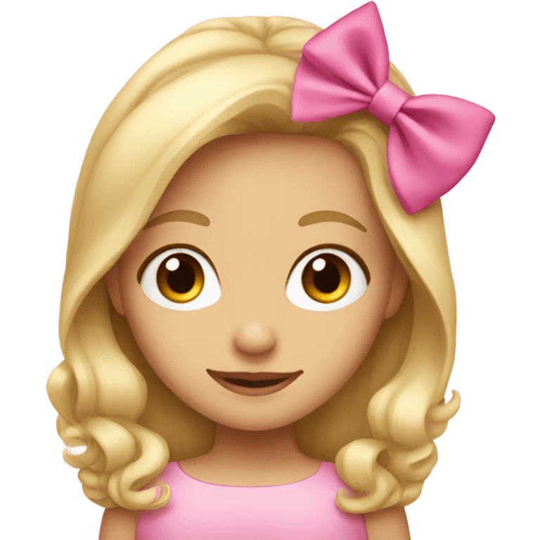 blonde girl with pink bow emoji