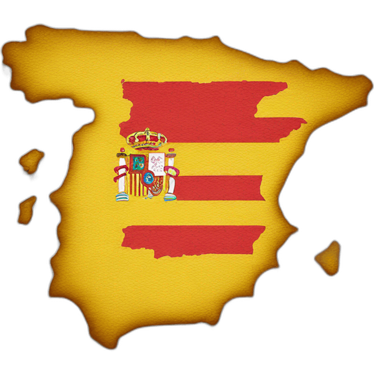 Spanish map with flag colors red and yellow horizontal emoji