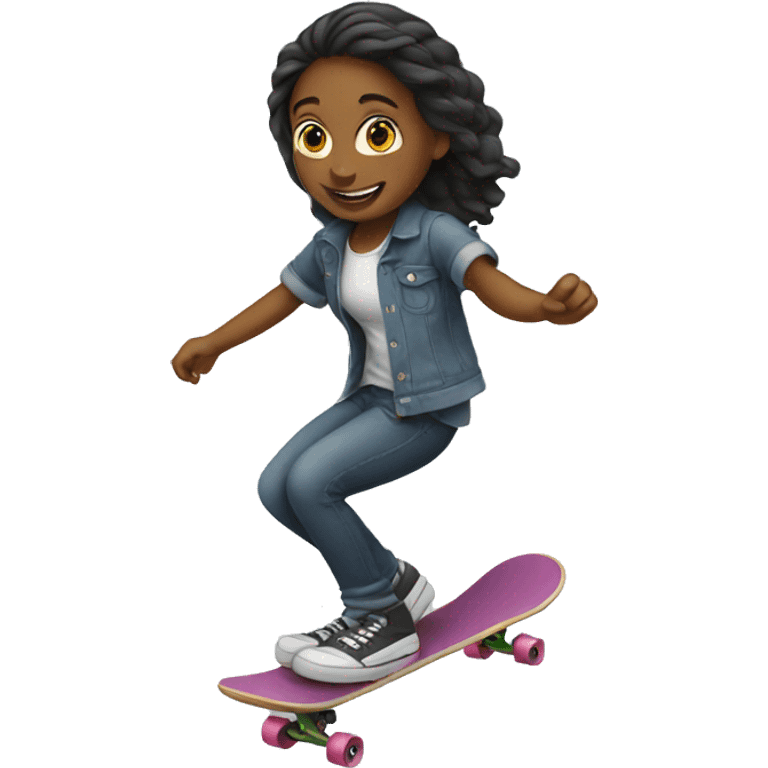 A girl do skateboarding  emoji