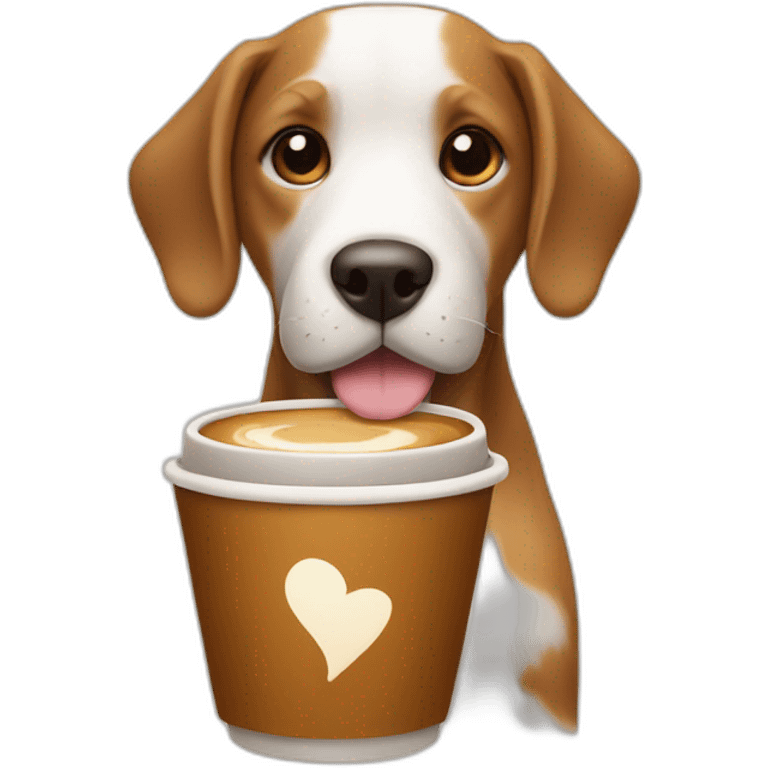 Dog with coffee  emoji