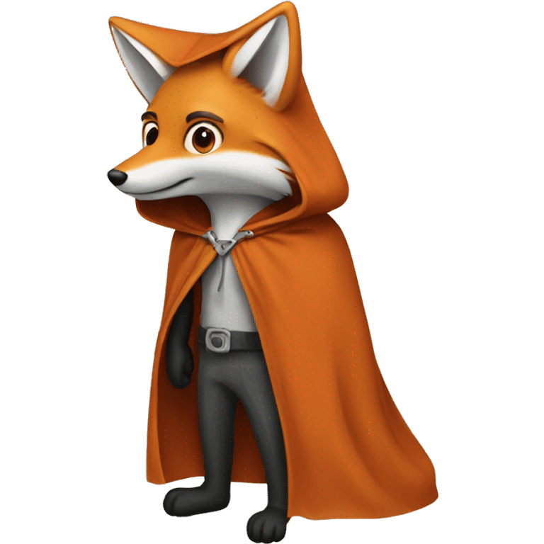 fox with a hooded cape emoji