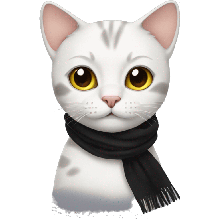 Cat with black scarf emoji