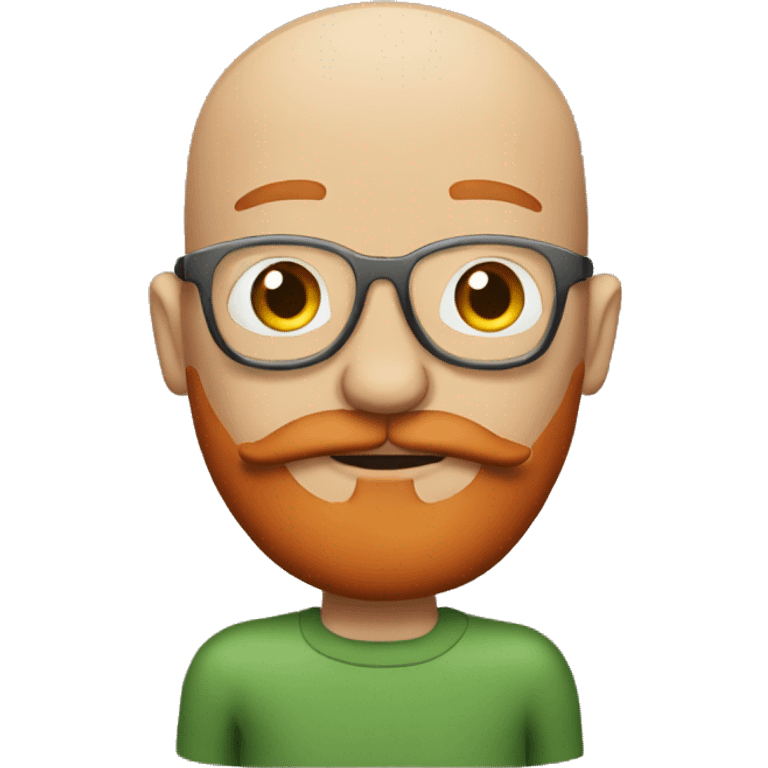 Emoji weed smoker with bald head and red beard no glasses emoji