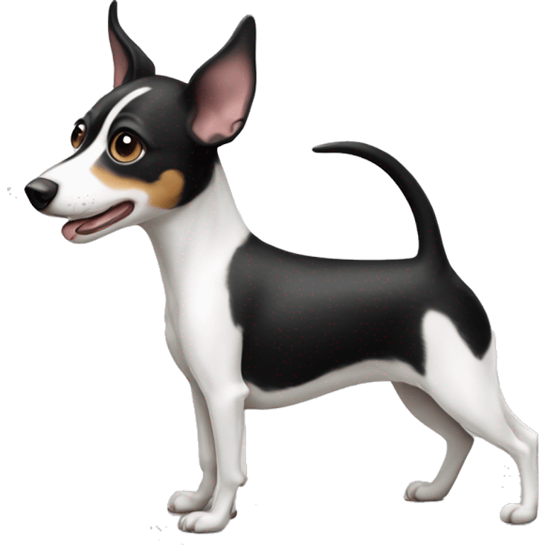 Black and white rat terrier dog emoji