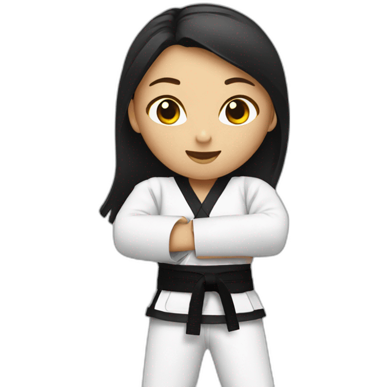 taekwondo girl with black belt  emoji