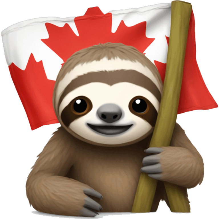 sloth with canadian flag emoji