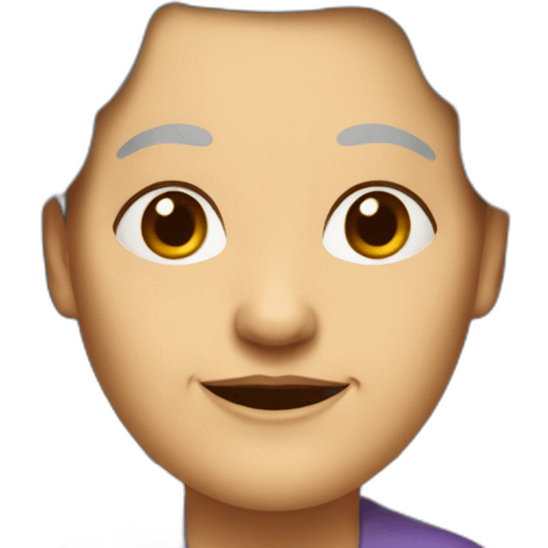 old woman with receding hairline emoji