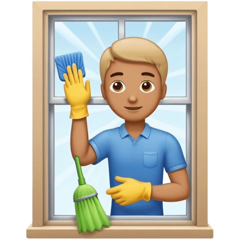 Man cleaning window emoji