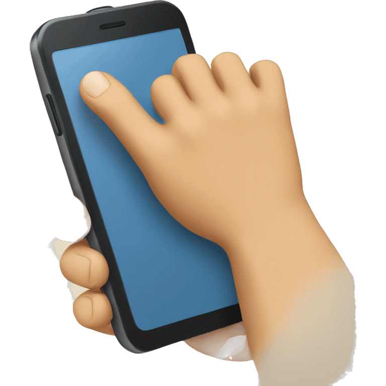 hand holding smartphone emoji