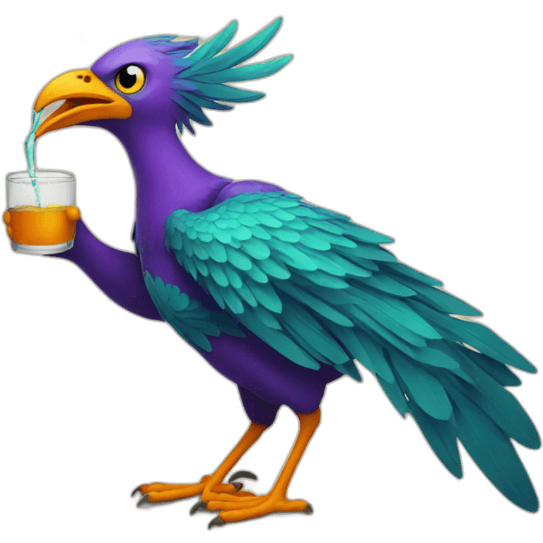 phoenix-bird  drinking emoji