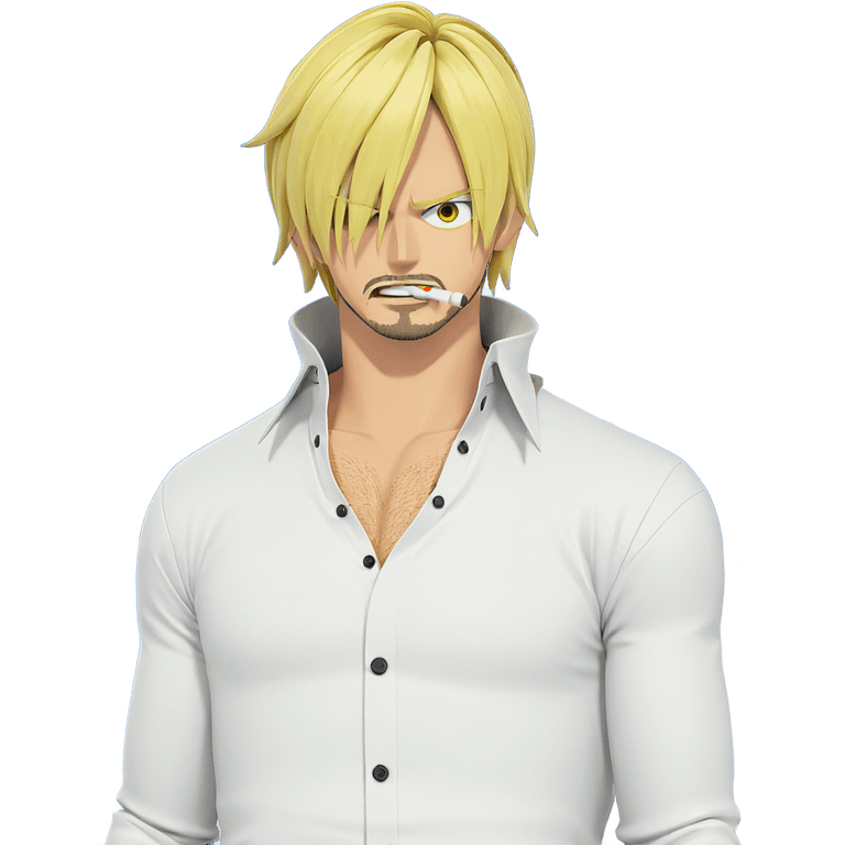 smoking sanji under cloudy sky emoji