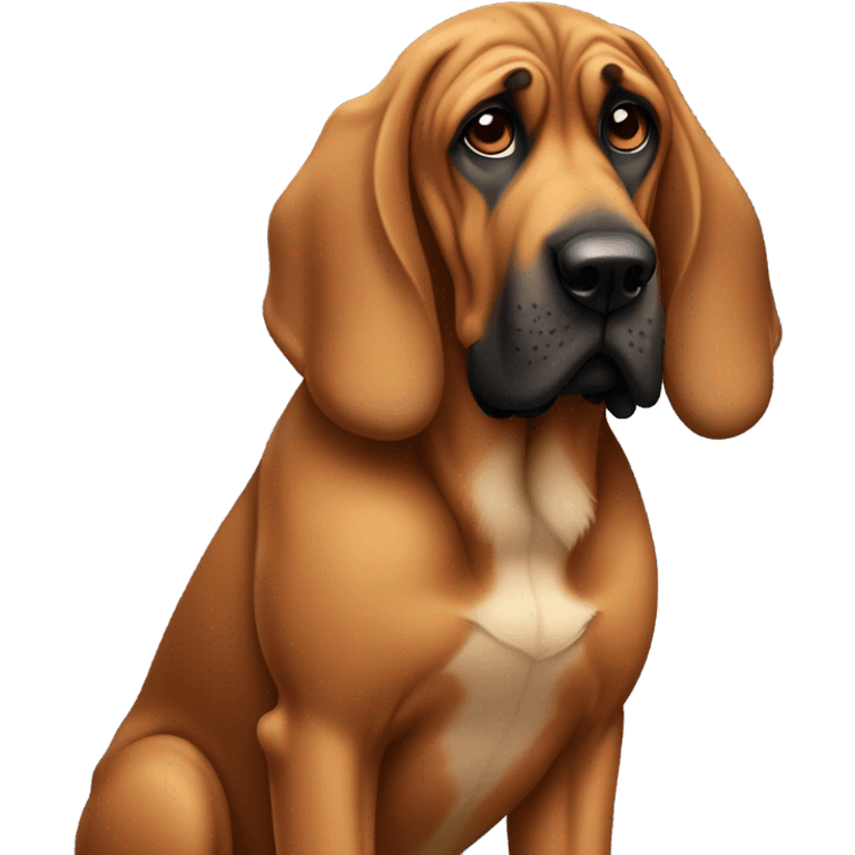 1 Incredulous Bloodhound dog full body emoji